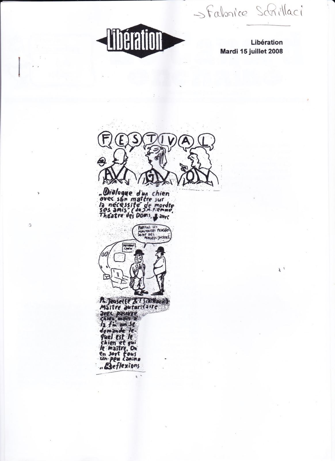 Article Lib&eacute;ration - Festival d'Avignon